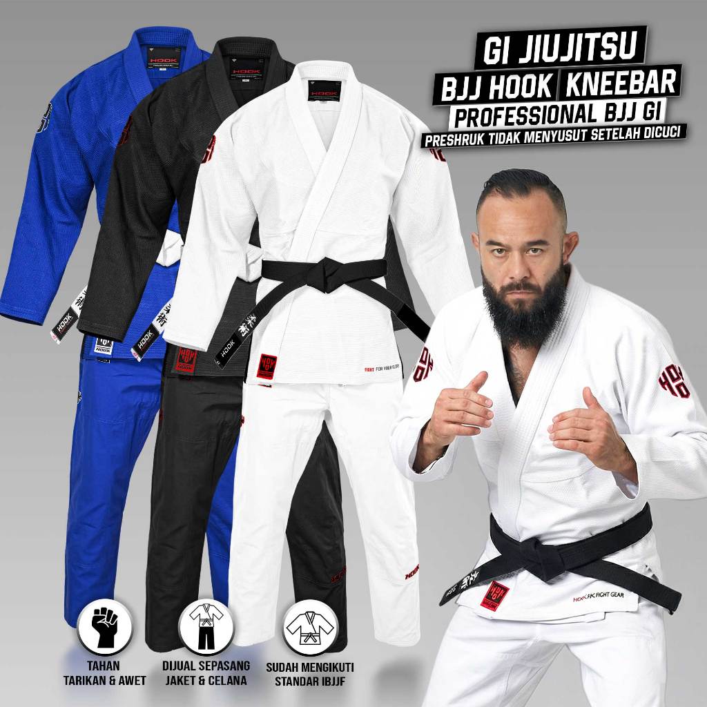 GI JIUJITSU HOOK FIGHT GEAR, JIUJITSU GI, BJJ GI, BRAZILIAN JIUJITSU GI, GI BJJ HOOK FIGHT GEAR