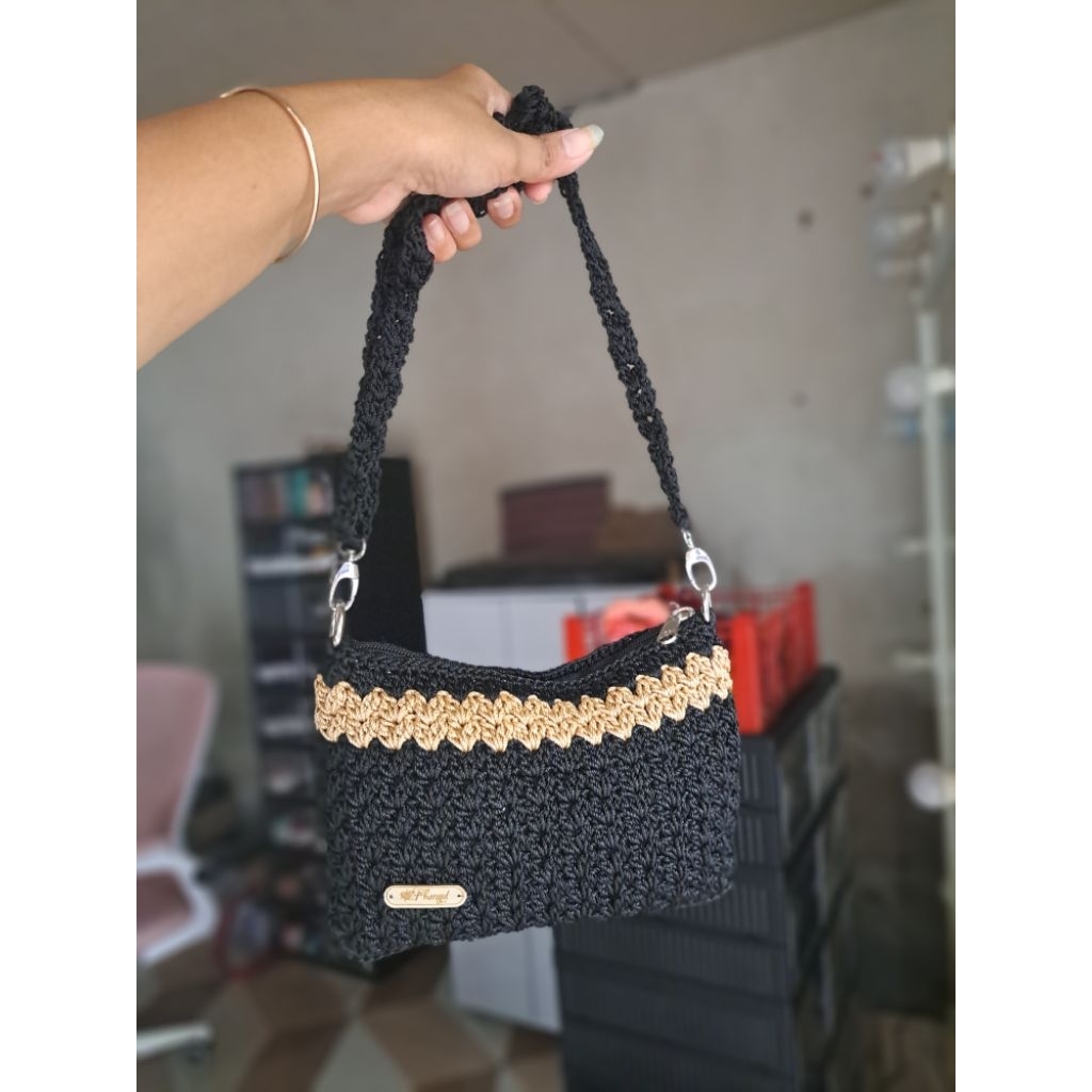 tas rajut sashi//tas rajut selempang//tas simple