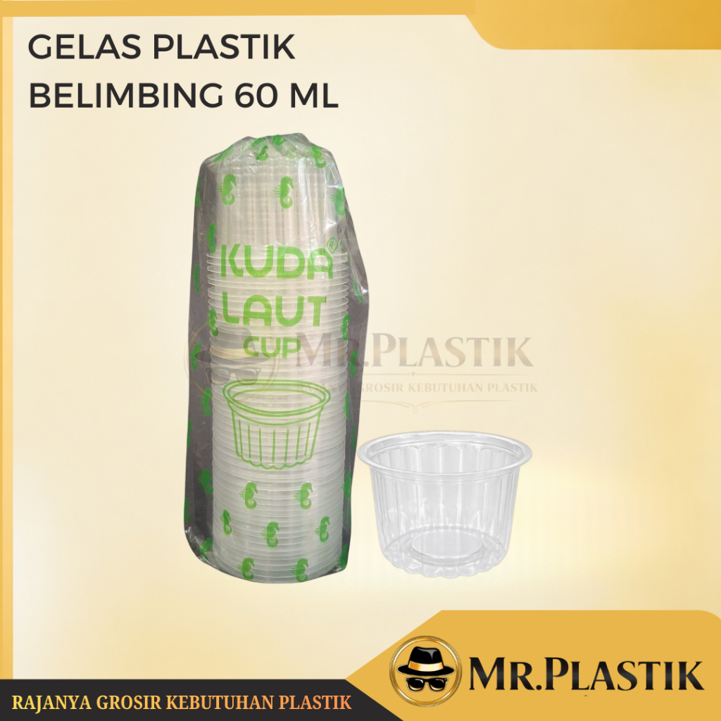 Gelas Plastik Bening 60ml Isi 50pcs | Cup Jelly | Puding Belimbing 60ml