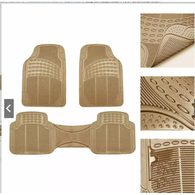 Jeep CJ7 Karpet Mobil PVC 3 Psc Universal cream