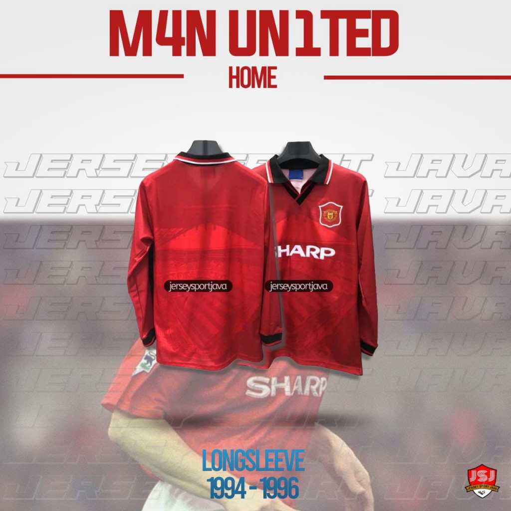 ( BISA COD ) JERSEY BAJU BOLA PRIA LENGAN PANJANG RETRO MU HOME 94/96 GRADE AAA+ - BEST HIGT QUALITY