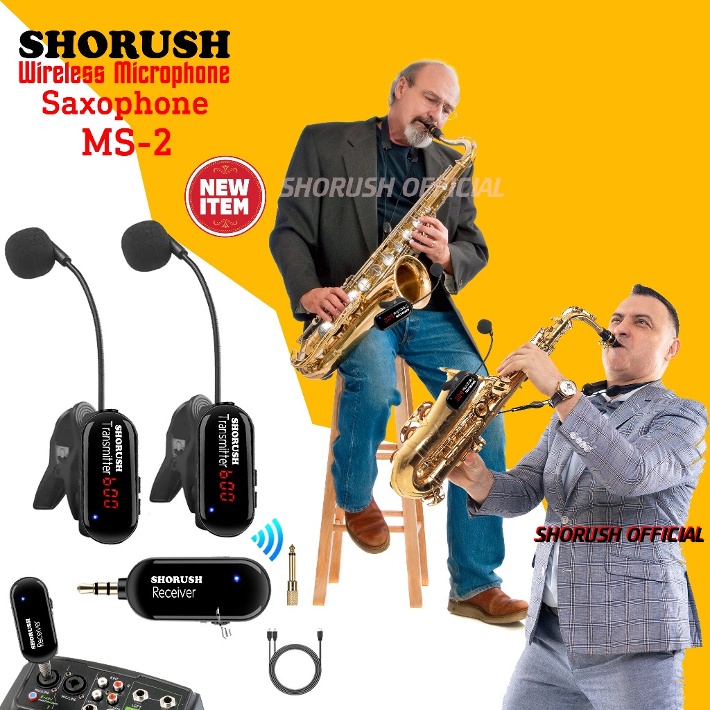 Shorush MS-2 Microphone Wireless Saxophone Audio Mic Mixer