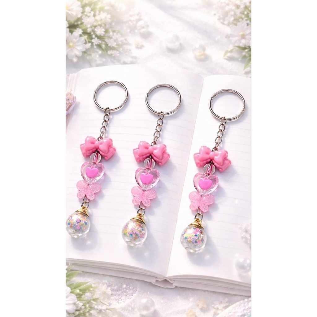 gantungan kunci tas handphone keychain bola kristal sovenit
