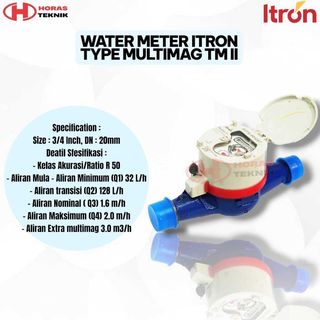 Water Meter Itron Ukuran 3/4 Inch Type Multimag TMII Standar PDAM | Meteran Air Bersih DN 20MM