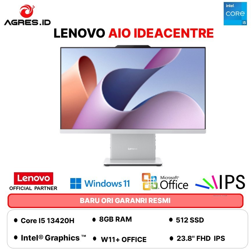LENOVO AIO IDEACENTRE 24 I5 13420H - RAM 8GB 512GB W11+OHS 23.8FHD IPS -QGID
