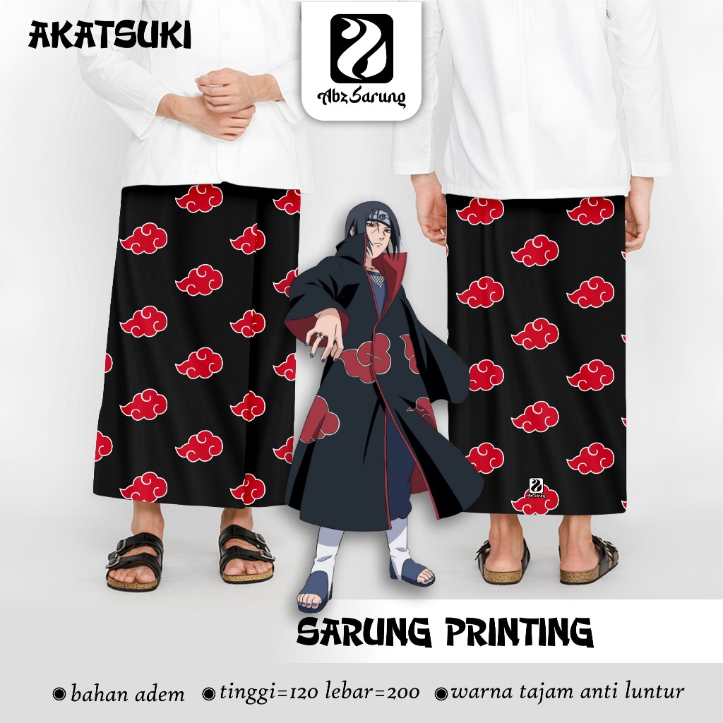Abz Sarung - Sarung Printing AKATSUKI Anti Luntur