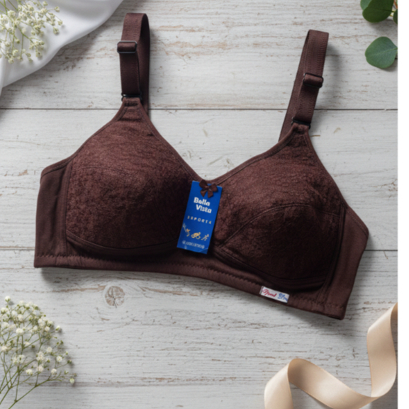 Bra Jumbo Bella Vista 40 42 44 - BH Wanita Sporty Tanpa Kawat Motif Brokat Cantik kait 3