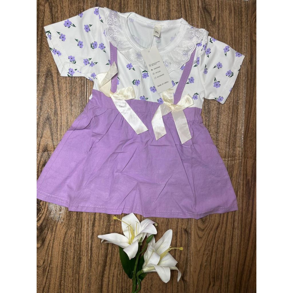 Dress Anak Perempuan ungu umur 1-5th Dress anak Perempuan Lilac 1-5th