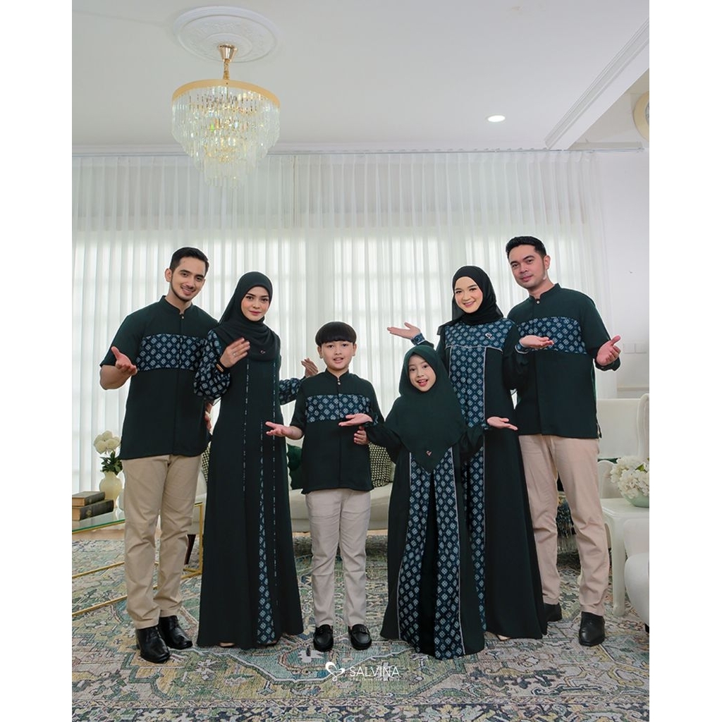 SALVINA Nuraya Emerald Vine (Tanpa jilbab) /Baju Lebaran keluarg