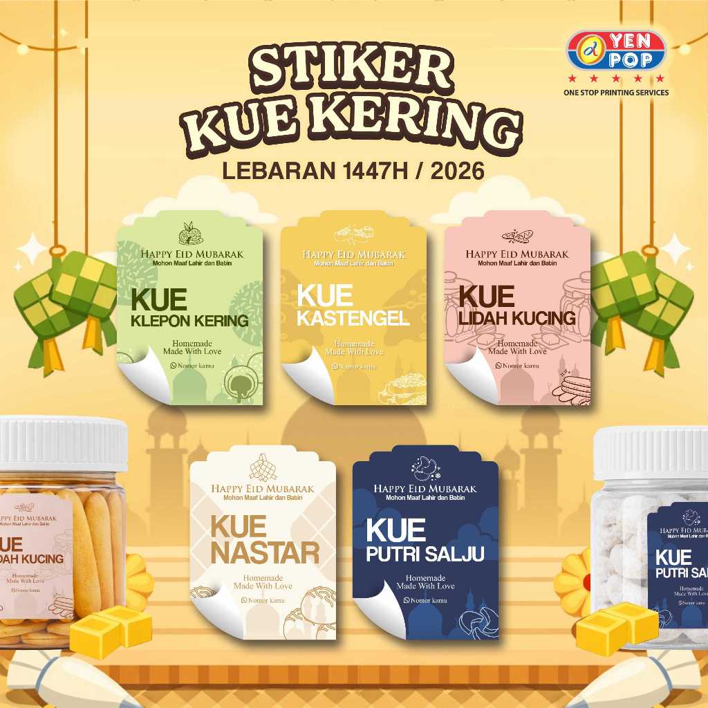 Sticker Kue Kering / Cookies I Sticker Kue Lebaran I Sticker Makanan Aesthetic