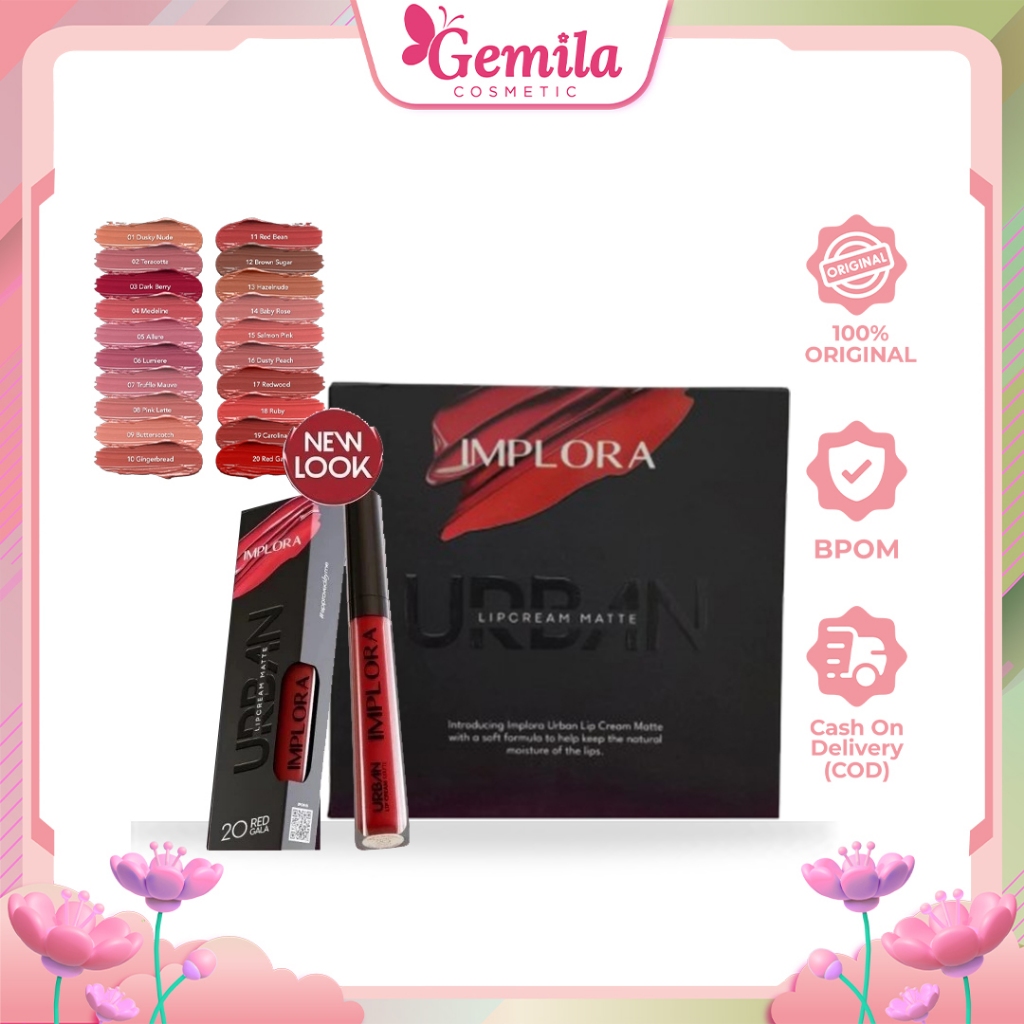[ISI 12PCS] IMPLORA Urban Lip Cream Matte 1 Box - Lipstik Long Lasting