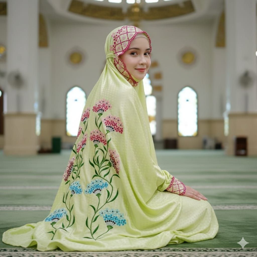 Mukena Terusan Warna Sutra Blitz BORDIL