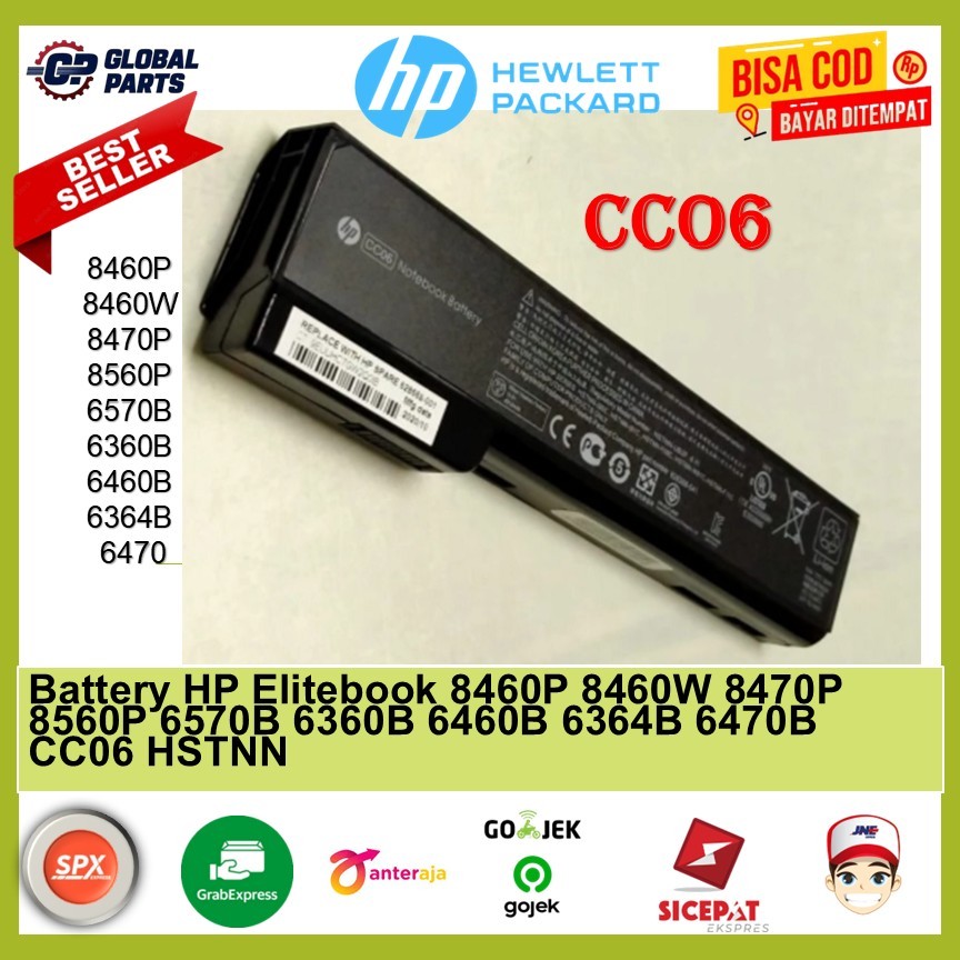 Battery HP Elitebook 8460P 8460W 8470P 8560P 6570B 6360B 6460B 6364B 6470B CC06 ORI
