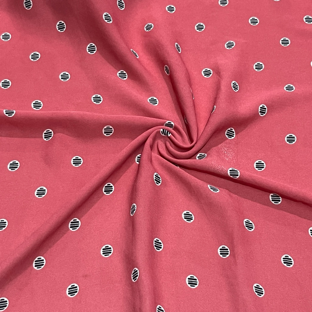 kain zara crepe motif abtrak polkadot - kain crep motif polkadot
