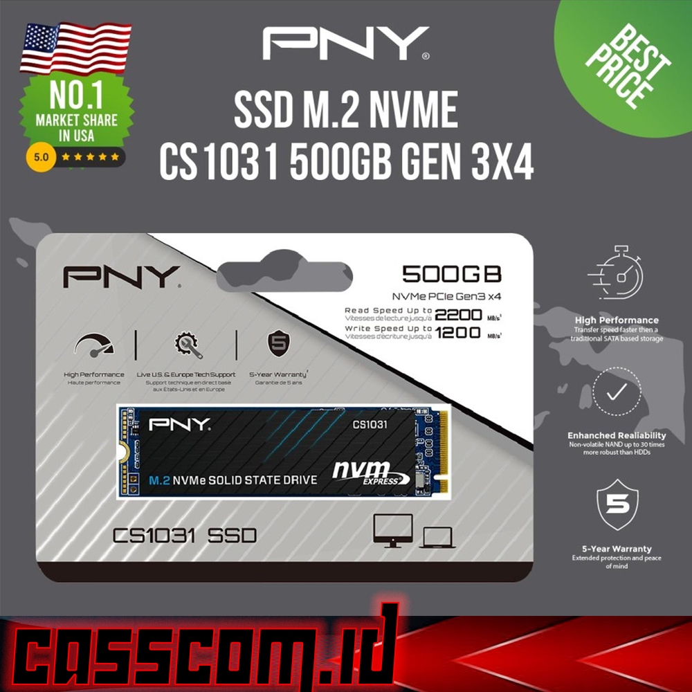 SSD PNY CS1031 M.2 NVME 500GB - Gen3x4