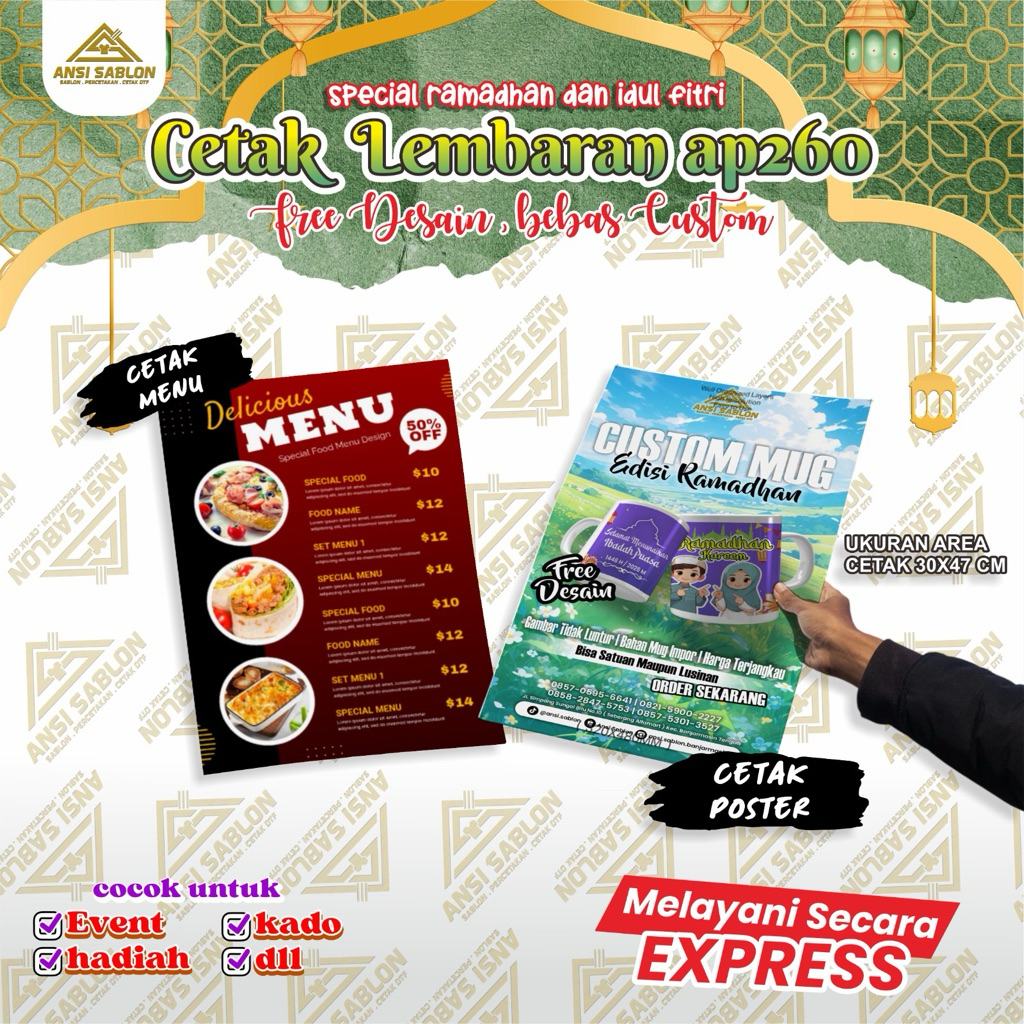 Cetak ArtPaper 260gsm, Cetak A3+