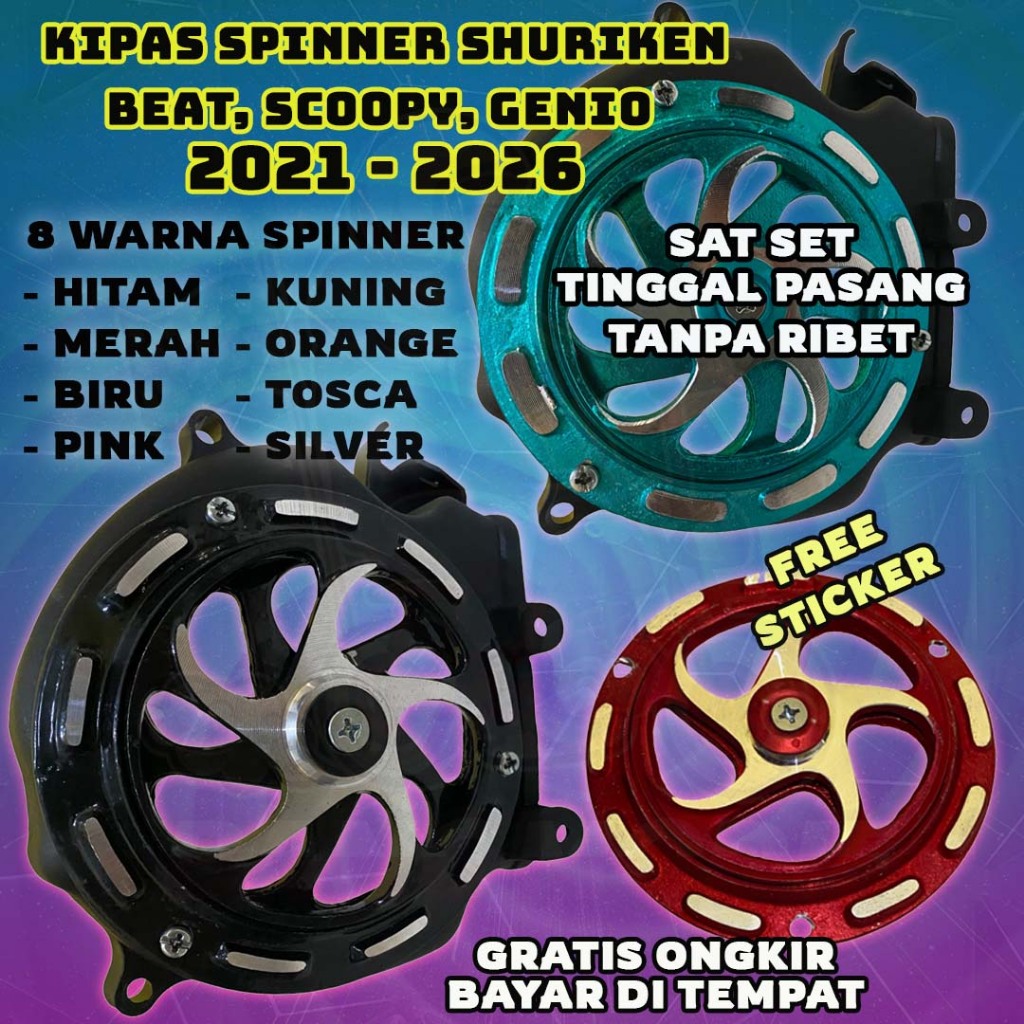 SPINNER BEAT 2021 - 2026 TUTUP KIPAS BEAT 2021 - 2026 TUTUP KIPAS SPINNER SHURIKEN BEAT 2025 COVER K