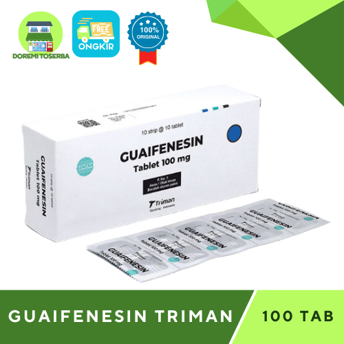 GUAIFENESIN TRIMAN BOX isi 100 Tablet - Obat Batuk Encerkan Dahak