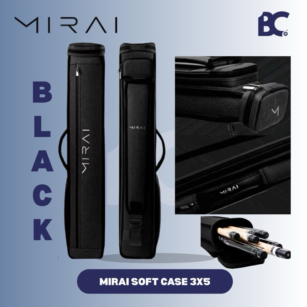 (PASTI ORI) Mirai 3x5 Cue Case - Tas Billiard Mirai 3x5 - SoftCase Mirai 3x5 - Billiard Case 3x5 Mir