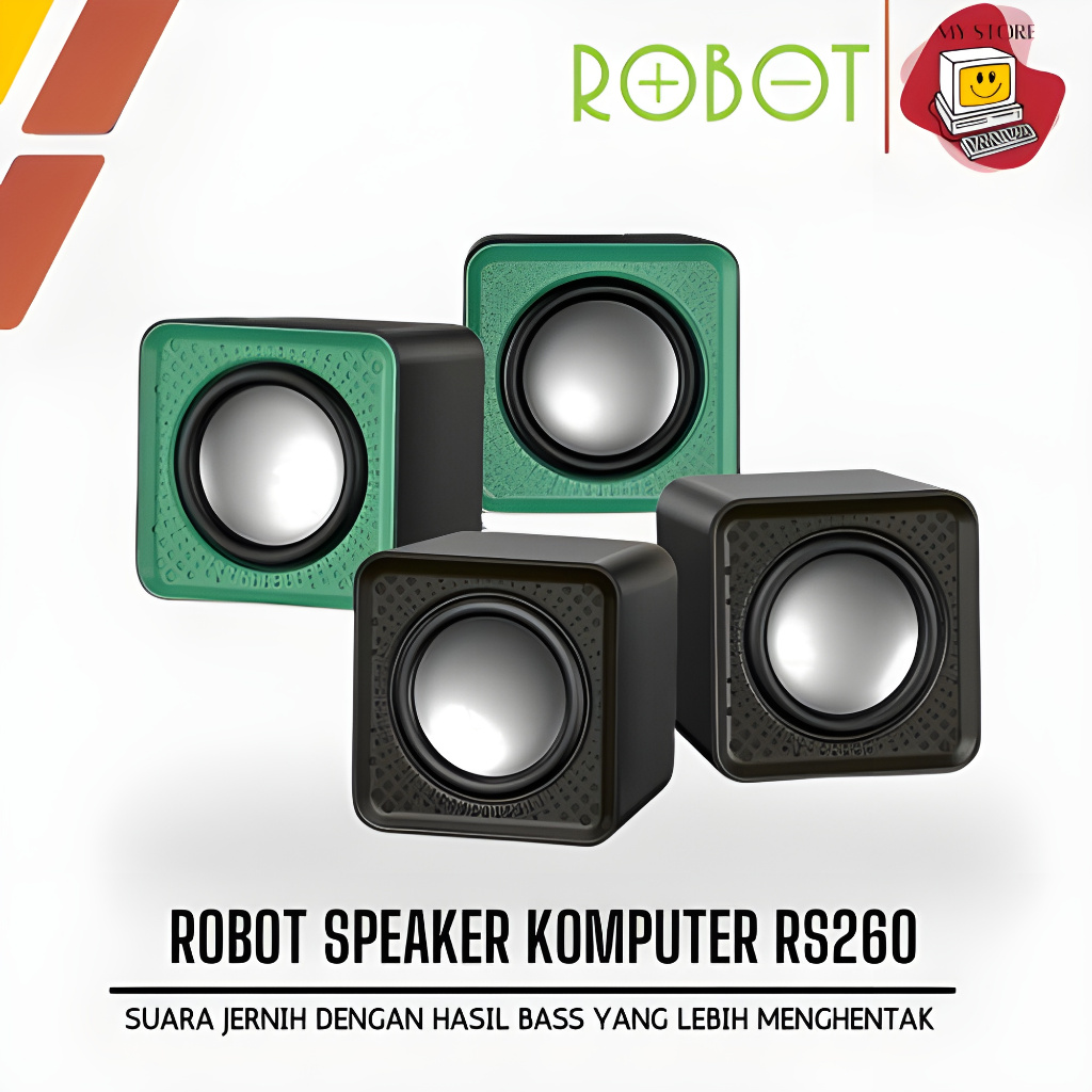 ROBOT Speaker Komputer Laptop RS260 Deep Bass 4W USB Jack Portable