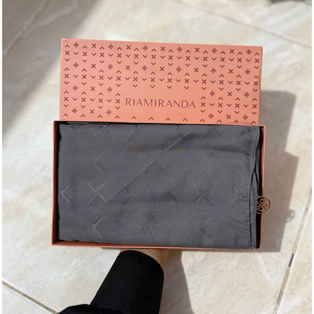 Ria Miranda Lamia Monogram Scarf Dark Grey
