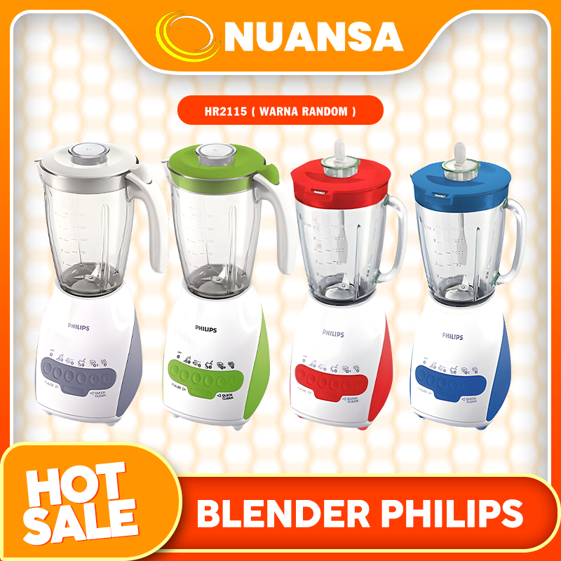 Philips Blender HR2115 adalah blender plastik berkapasitas besar 2 liter dengan daya efisien 350 Wat
