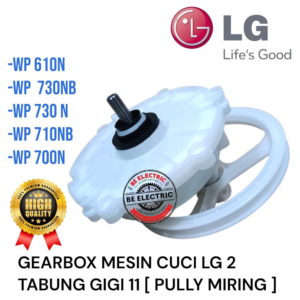 GEARBOX Mesin cuci LG Wp700N Wp710Nb Wp730B Wp730Nb Wp610N Mesin cuci LG 2 Tabung Pully miring