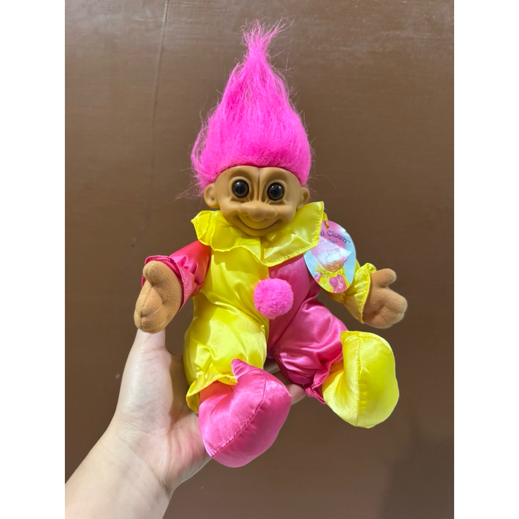 Boneka Karakter Vintage Troll Kostum Clown size 18cm Original / Boneka Vintage Troll / Boneka Troll 