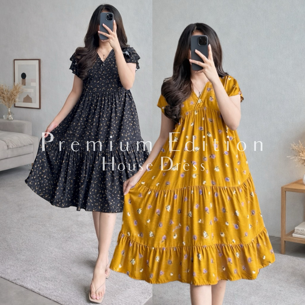Amariel Premium Edition - House Dress Daster Piyama OneSet Long Dress Nyaman Bumil Busui Friendly