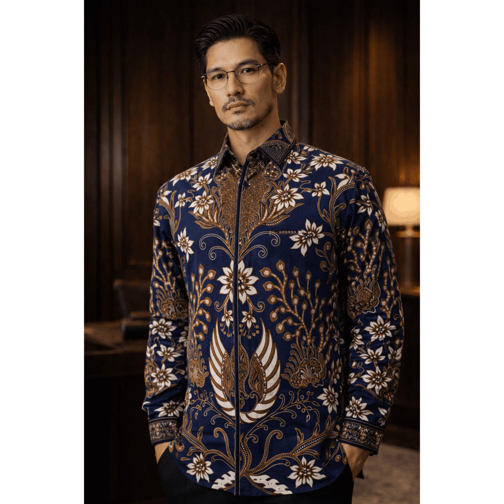 Batik Nusarupa - PADMANILA | Kemeja Batik Pria Premium Lengan Panjang Motif Nusantara | Semi Jas