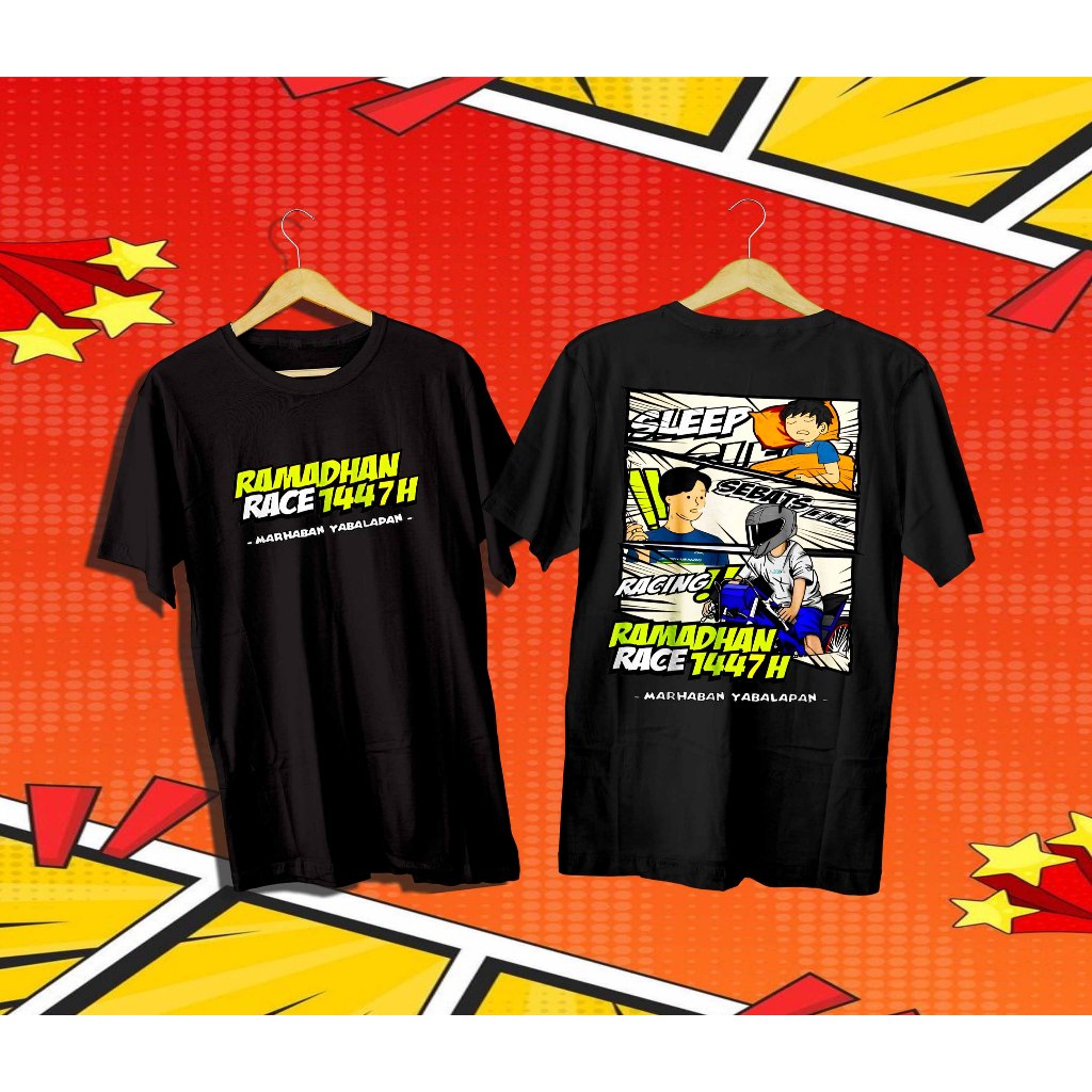 Kaos Ramadhan Race 1446 H 2026 Marhaban Ya Balapan Drag Bike Baju Ramadan Race Repeat Racing Motor C