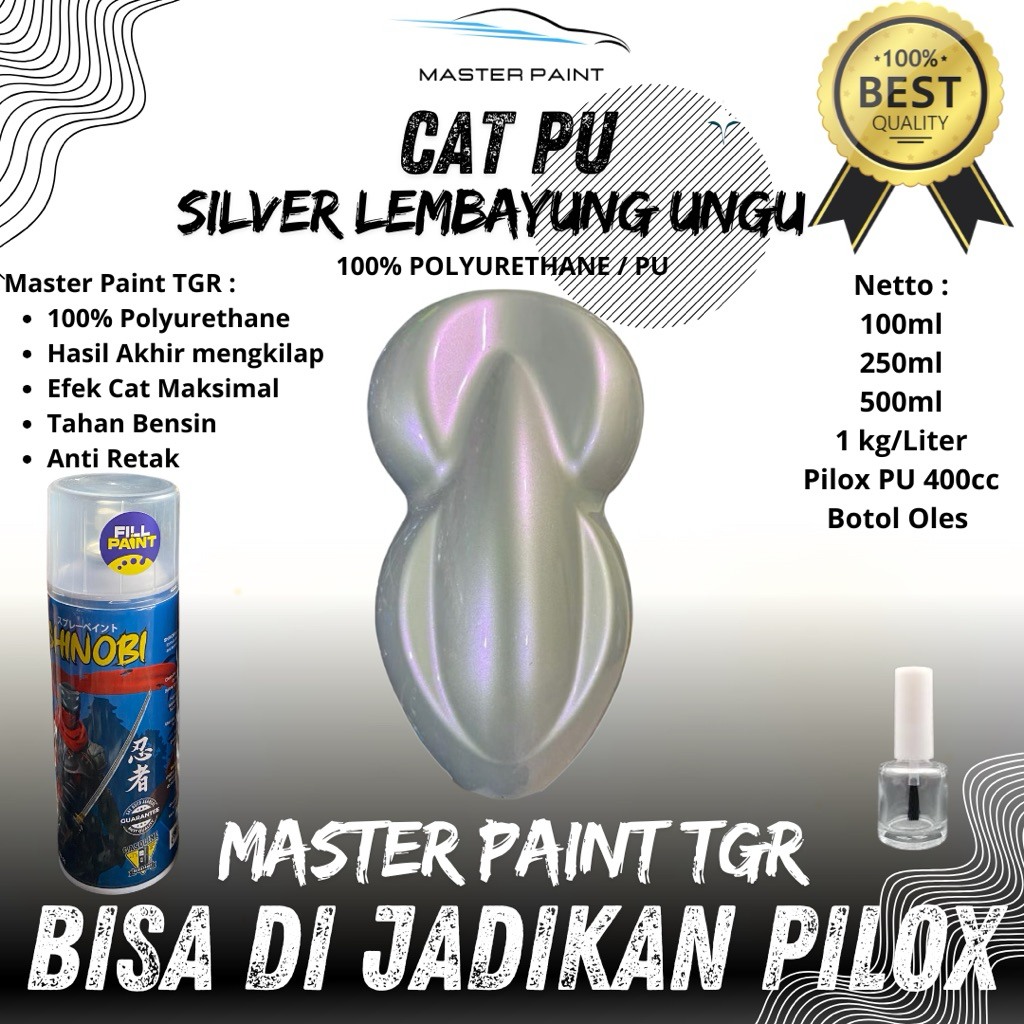 ( BISA DIJADIKAN PILOX ) Cat PU Silver lembayung Ungu | Silver Lembayung Purple Violet by Master Pai