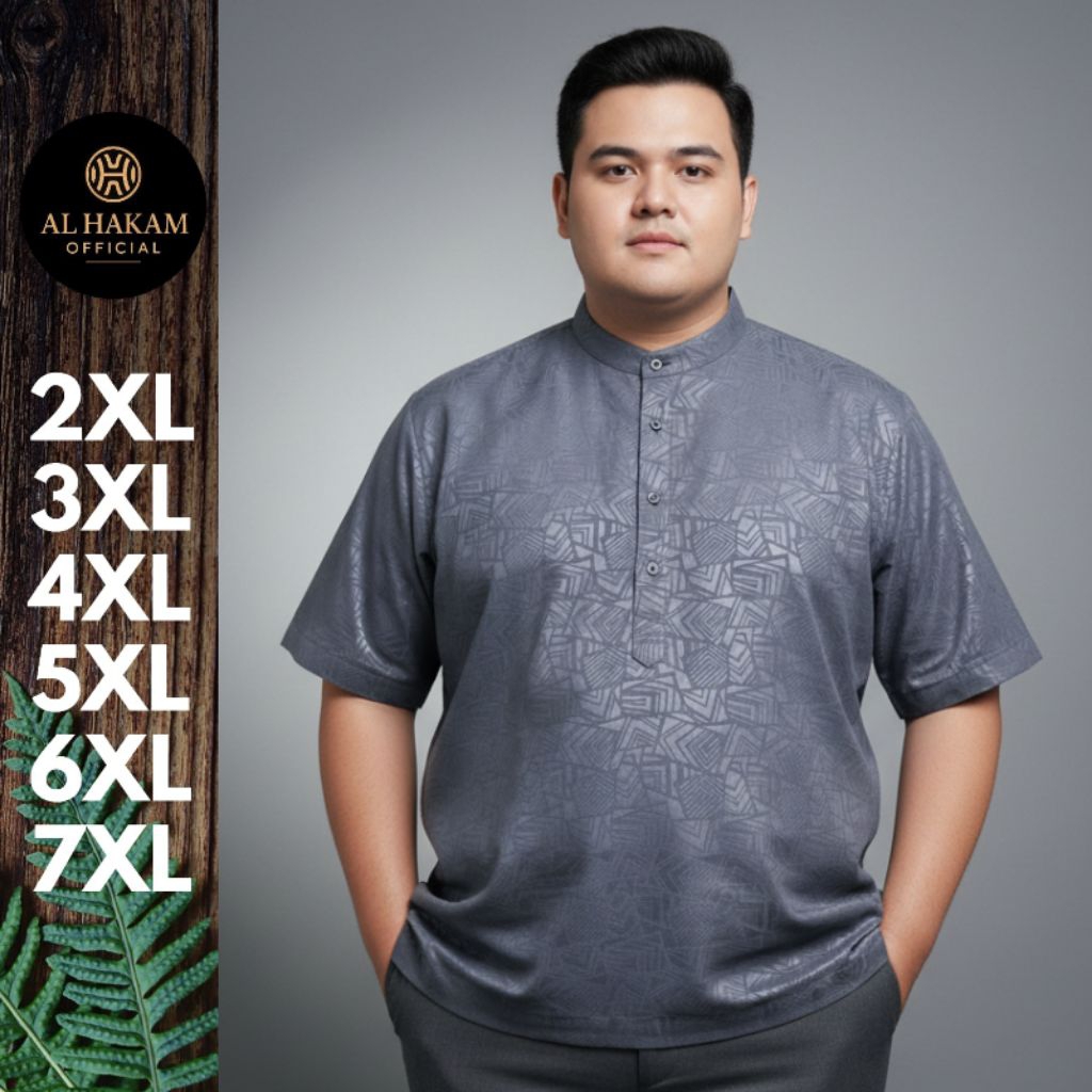 Koko Kurta Lengan Pendek Embos Premium Jumbo Kurta Besar