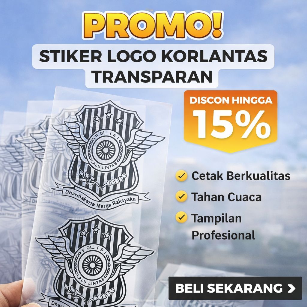 ( Siap Kirim ) 10 Pasang Stiker Logo Korlantas, Stiker Korlantas Transparan, Stiker Logo Korlantas H