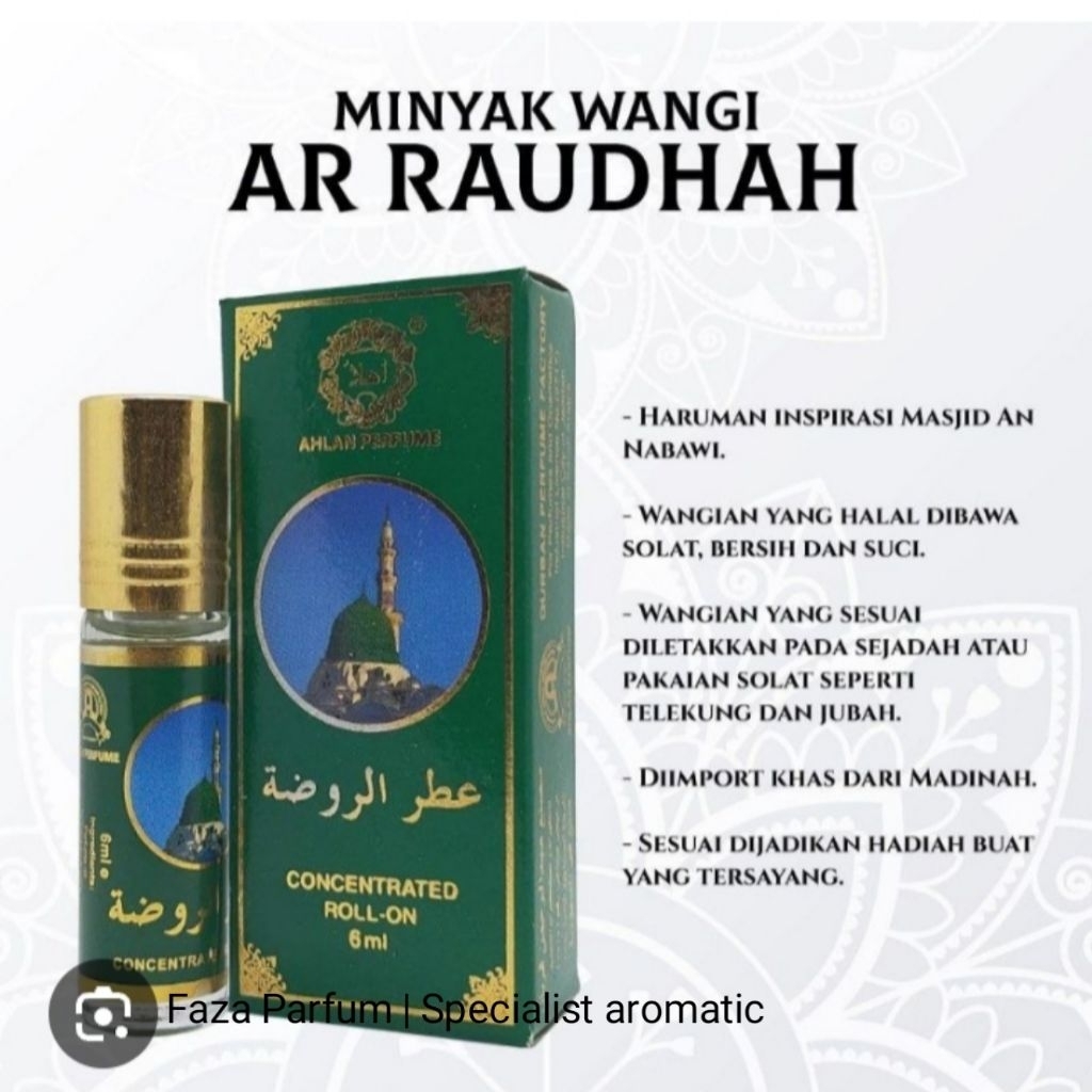 ( exp 2030 ) AHLAN PARFUM ATTAR ALRAWDHAH ORIGINAL SAUDI 6 ML PRODUK AHLAN SAUDI
