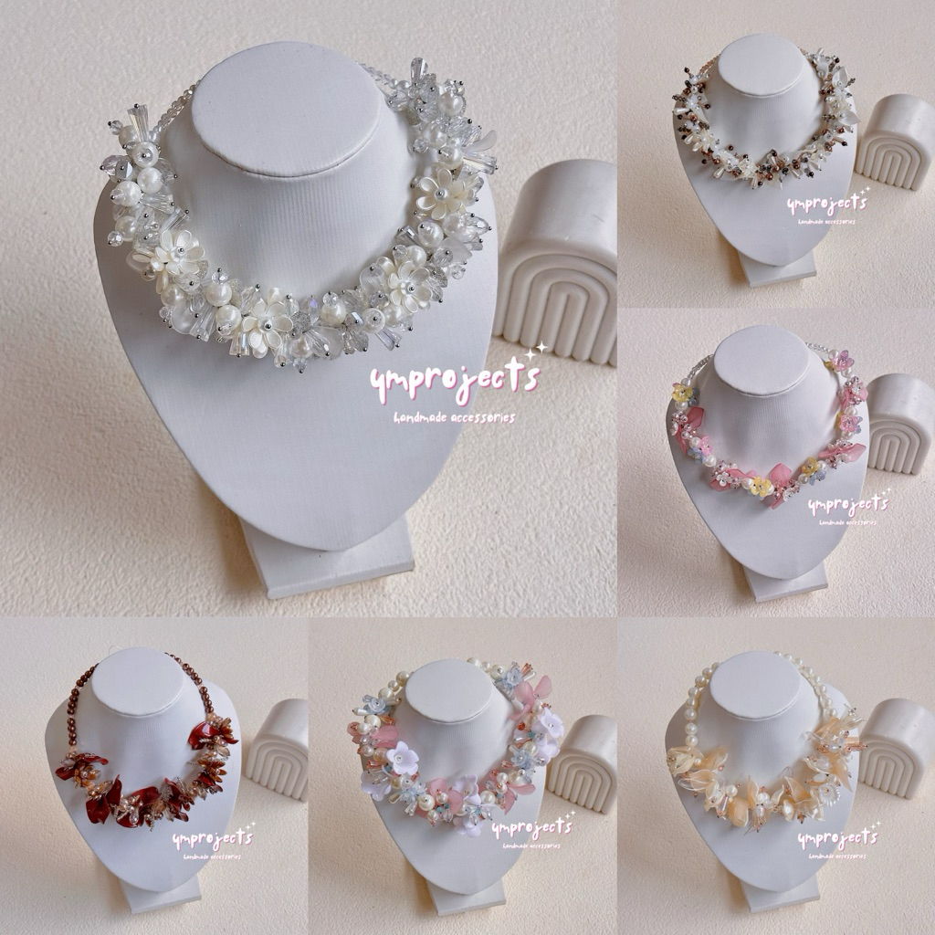 YM READY STOCK PREMIUM CRYSTAL BEADS NECKLACE - KALUNG HIJAB DAILY FASHION HANDMADE BY YMPROJECTS • 