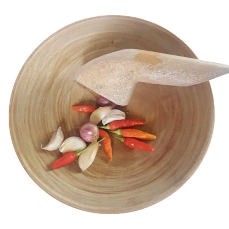 SET COBEK DAN ULEKAN KAYU KERAJINAN KAYU ALAT DAPUR Bumbu Cobek Ulekan Kayu Mini Set Memasak Ulek Sa