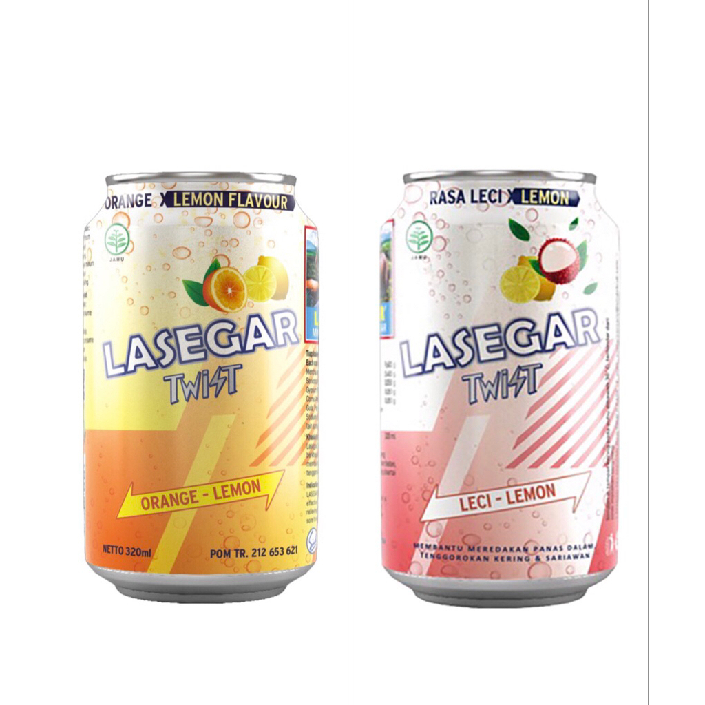 LASEGAR Twist Minuman Penyegar Jeruk Lemon & Leci Lemon 320 ml
