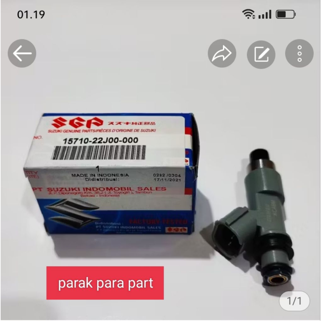 Injektor  Suzuki shooter original sgp