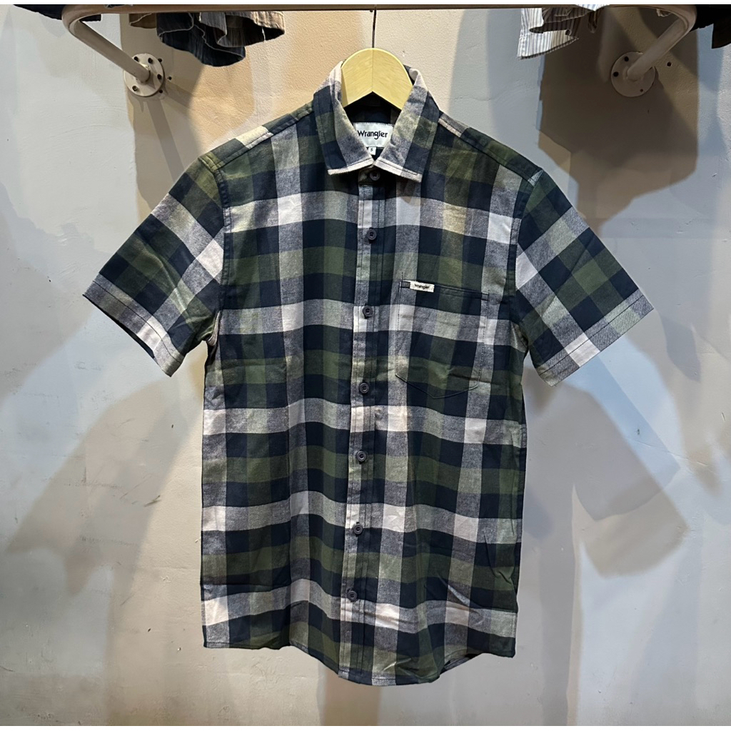 kemeja flanel pendek wrangler slimfit Original