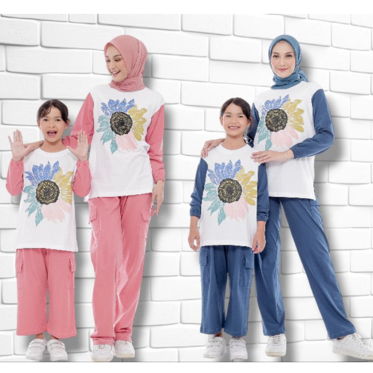 Setelan Couple Ibu Dan Anak Perempuan Terbaru Katun Premium Tebal Setelan Wanita Couple Setcel