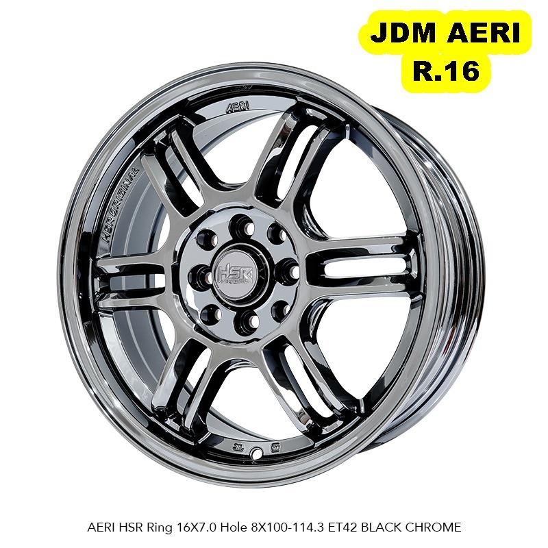 velg jdm racing ring 16 model enkei rpf01 HSR AERI Black Chrome r16 Buat Mobil Jazz/Brio/Yaris/CitY