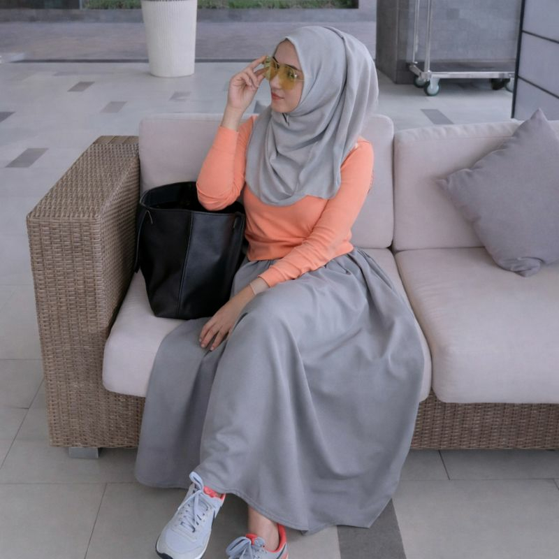 Rok Panjang Wanita WOLFIS Polos Premium Ada Saku Kantong Lebar Payung Flowy Jumbo Bahan Tebal Formal Kerja Kuliah Casual Muslimah by KaRINA