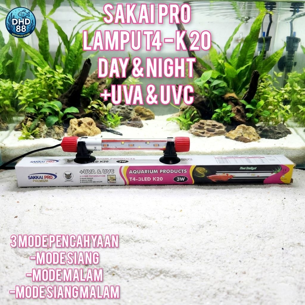 LAMPU CELUP AQUARIUM SAKAI PRO T4 - K20, DAYA 3 WATT.