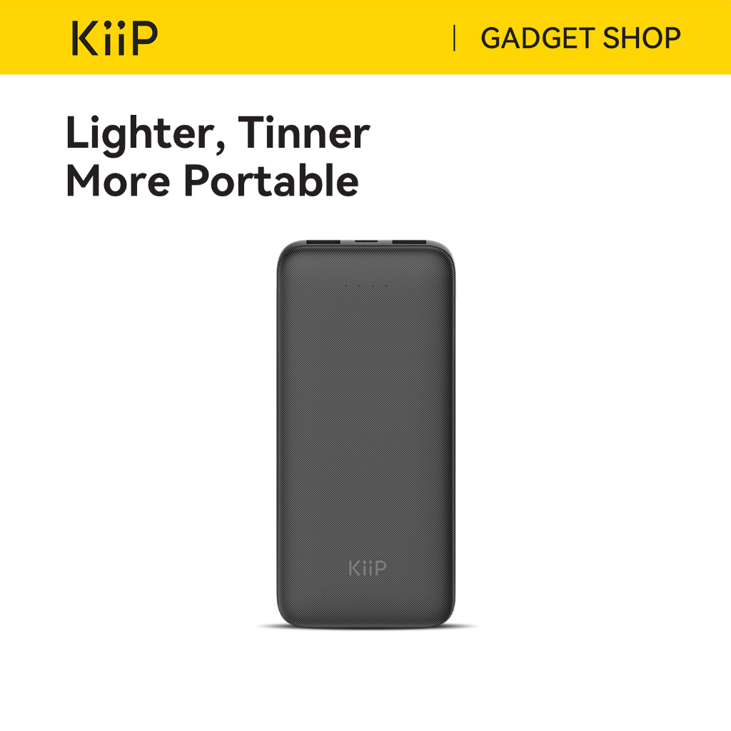 KiiP E33 Power Bank Slim 10000mAh Dual Input Type-C Micro USB Port