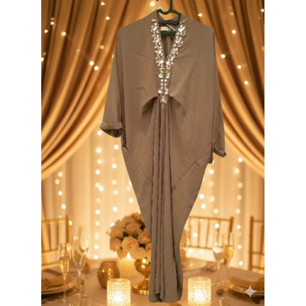 5.5 kaftan kekinian model terbaru bahan crinkle baju pesta hijab dress hijab pernikahan kondangan br