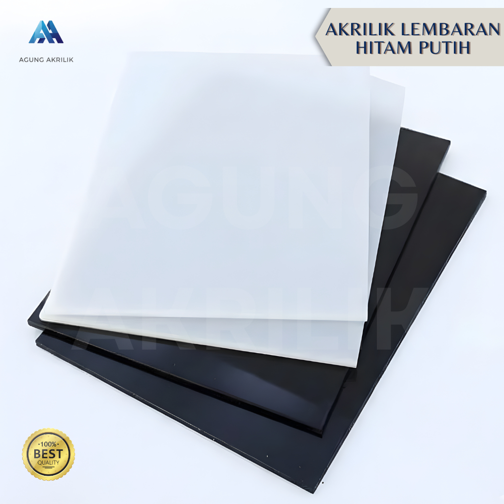 AKRILIK HITAM PUTIH LEMBARAN CUSTOM 2 mm - 5 mm