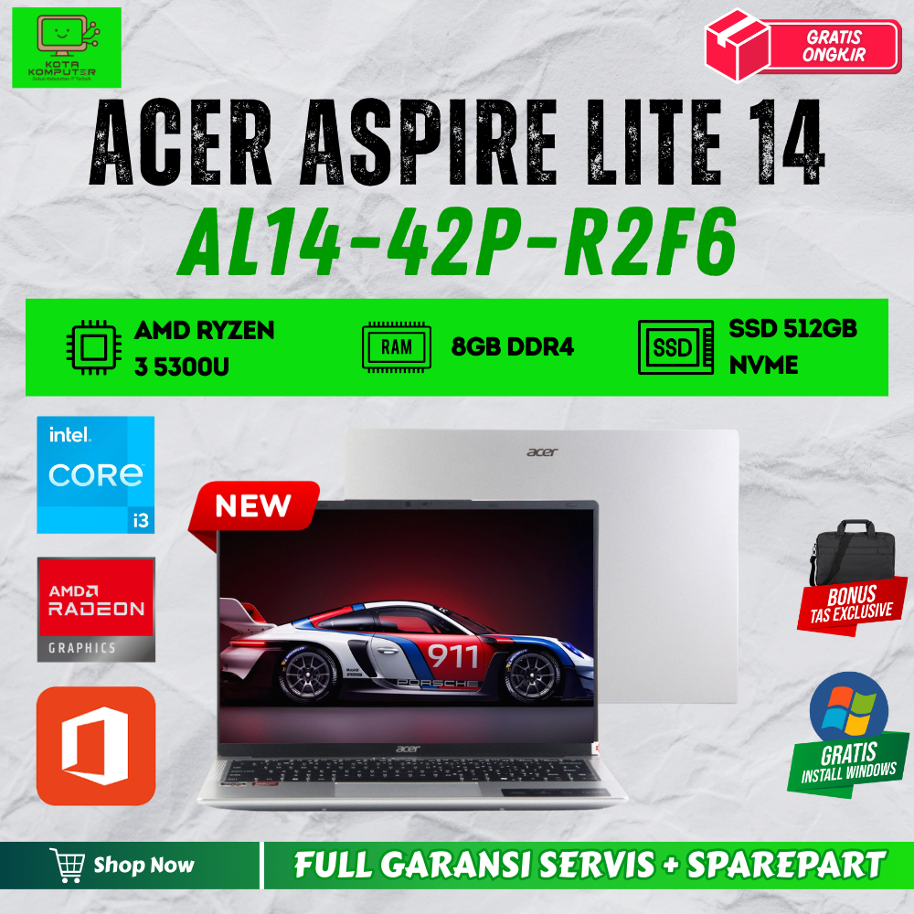 Acer Aspire Lite 14 AL14-42p-R2F6 with Ryzen 3 5000 and 8GB RAM and Co Pilot Key