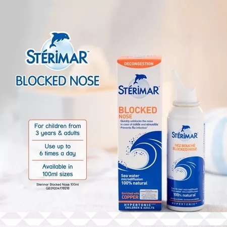 Sterimar Bloked Nose - Semprotan Hidung Tersumbat/Pelega Hidung Anak & Dewasa