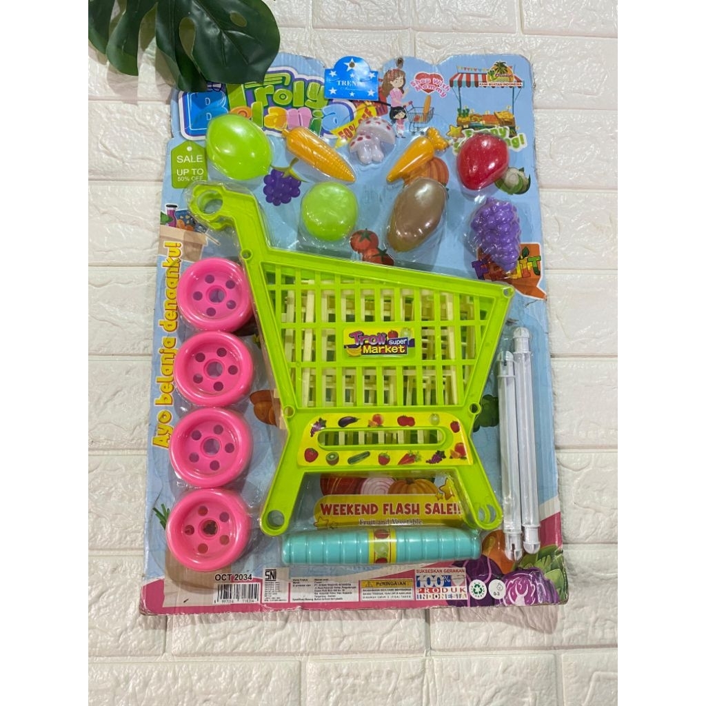 Mainan Anak Keranjang Dorong Supermarket